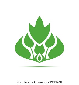 Abstract foliate element. Floral decoration.