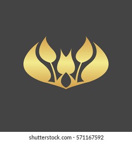 Abstract foliate elements. Floral decoration.