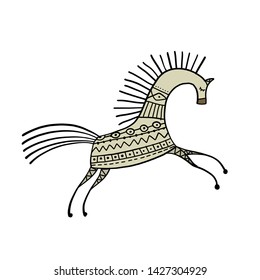 Abstract folk horse ornate for your design