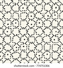 Abstract Folk Motif Textured Background. Seamless Pattern.