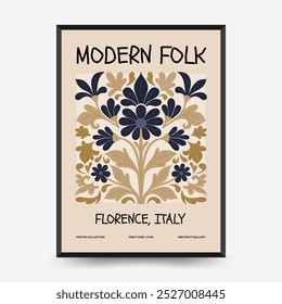Abstract folk nordic art posters template. Modern trendy minimal style. Hand drawn design for wallpaper, wall decor, print, postcard, cover, template, banner. 