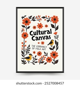Abstract folk nordic art posters template. Modern trendy minimal style. Hand drawn design for wallpaper, wall decor, print, postcard, cover, template, banner. 