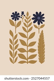 Abstract folk nordic art posters template. Modern trendy minimal style. Hand drawn design for wallpaper, wall decor, print, postcard, cover, template, banner. 