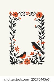 Abstract folk nordic art posters template. Modern trendy minimal style. Hand drawn design for wallpaper, wall decor, print, postcard, cover, template, banner. 