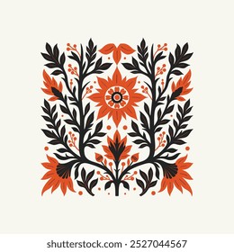 Abstract folk nordic art posters template. Modern trendy minimal style. Hand drawn design for wallpaper, wall decor, print, postcard, cover, template, banner. 