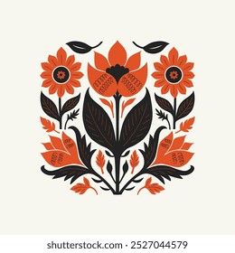 Abstract folk nordic art posters template. Modern trendy minimal style. Hand drawn design for wallpaper, wall decor, print, postcard, cover, template, banner. 