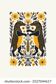 Abstract folk nordic art posters template. Modern trendy minimal style. Hand drawn design for wallpaper, wall decor, print, postcard, cover, template, banner. 