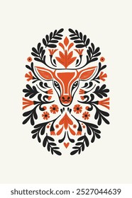 Abstract folk nordic art posters template. Modern trendy minimal style. Hand drawn design for wallpaper, wall decor, print, postcard, cover, template, banner. 