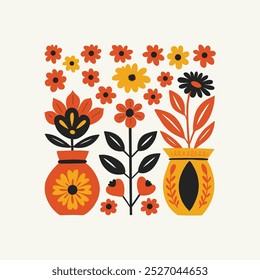 Abstract folk nordic art posters template. Modern trendy minimal style. Hand drawn design for wallpaper, wall decor, print, postcard, cover, template, banner. 