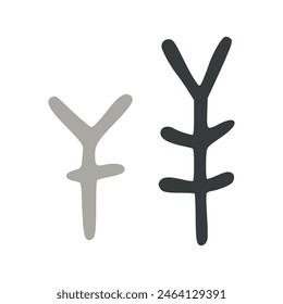 Abstract Folk Shapes in Dark and Light Gray Tones.