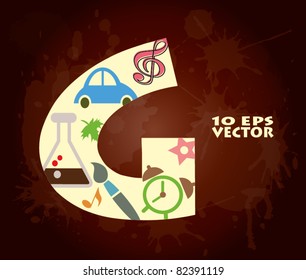 abstract font, alphabet.