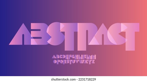 Abstract font alphabet letters. Modern logo typography. Minimal geometrical typographic design. Primitives geometric shapes letter set for logo, headline, title, monogram. Isolated vector typeset.