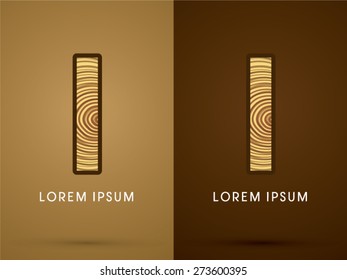 I ,Abstract  font, concept wood, sign ,logo, symbol, icon, graphic, vector.
