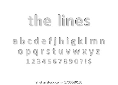 Línea de tipo de letra abstracta para el diseño de impresión. Alfabeto moderno minimalista vectorial de estilo plano.