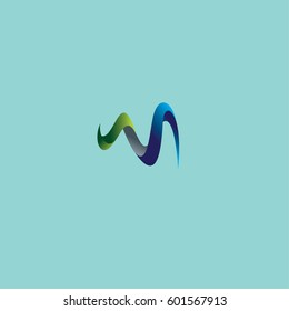 abstract and font m logo