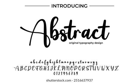 Abstract Font Stylish brush painted an uppercase vector letters, alphabet, typeface