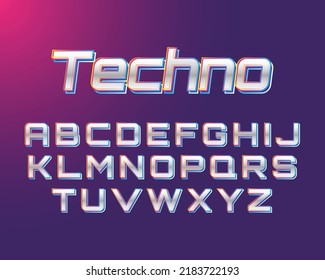 Abstract Font Technology, Typography, Vector illustration