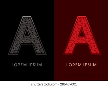 A ,Abstract Font, Text, Typography, concept luxury hot and dark, red and black, pattern, graphic vector.