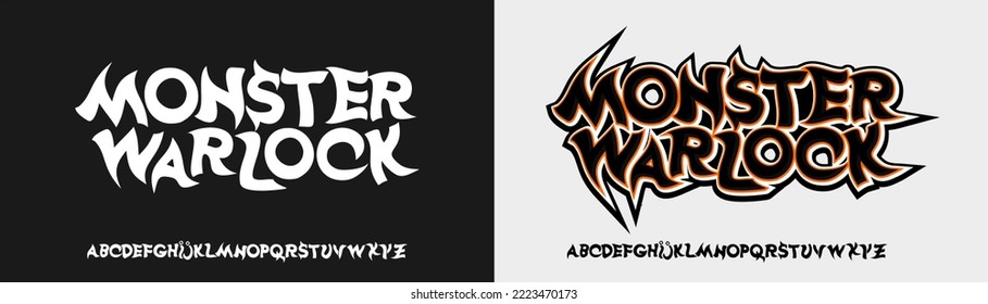 Abstract Font. Typography urban style alphabet fonts for haloween, horror event, fashion, technology, digital, movie, logo design, vector illustration