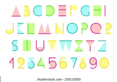 Abstract font. Vector abstract alphabet