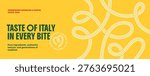 Abstract Food Background with Linear Pasta Pattern. Vector Spaghetti Wave Texture. Doodle Noodle Shape Illustration for Italian Cuisine Packaging or Restaurant Banner and Menu Decoration.