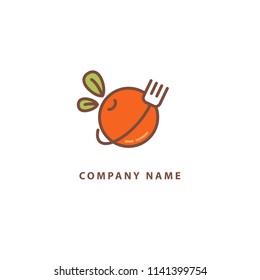 Abstract food logo icon vector design. Recipe, cooking, course, cafe, restaurant, vegan food vector logo. Editable Design. Apple with green leaf logo. Cooking food, menu web icon. Abstract sign