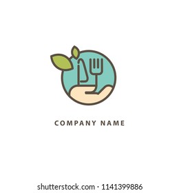 Abstract food logo icon vector design. Recipe, cooking, course, cafe, restaurant, fast food vector logo. Editable Design. Plate and cutlery logo. Cooking food, menu web icon. Abstract sign