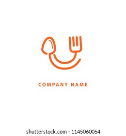 Abstract food logo icon vector design. Recipe, cooking, course, cafe, restaurant, fast food vector logo. Editable design. Cutlery logo. Cooking food, menu web icon.