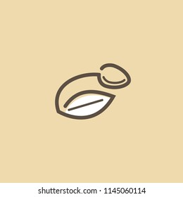 Abstract food logo icon vector design. Recipe, diet, cooking, cafe, restaurant, vegan, gmo, gluten free fresh food vector logo. Editable Design. Leaf and cutlery logo. Cooking food, menu web icon.