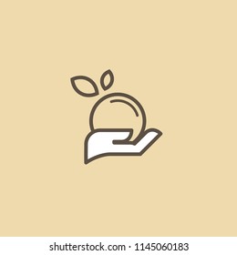 Abstract food logo icon vector design. Recipe, cooking, course, cafe, restaurant, vegan food vector logo. Editable Design. Apple with leaf logo. Cooking food, menu web icon.