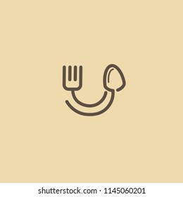 Abstract food logo icon vector design. Recipe, cooking, course, cafe, restaurant, fast food vector logo. Editable design. Cutlery logo. Cooking food, menu web icon.