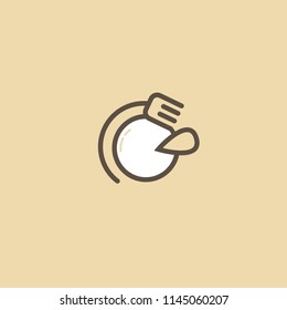 Abstract food logo icon vector design. Recipe, cooking, course, cafe, restaurant, vegan food vector logo. Editable Design. Apple with leaf logo. Cooking food, menu web icon.