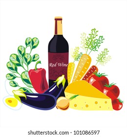 Abstract food on white background, Vegetable vector illustration