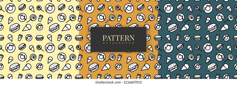 Abstract food pattern background illustration template design