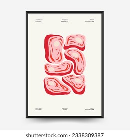 Abstract food posters template. Modern trendy Matisse minimal style. Kitchen and restaurant decor. Hand drawn design for wallpaper, wall decor, print, postcard, cover, template, banner.