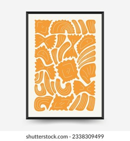 Abstract food posters template. Modern trendy Matisse minimal style. Kitchen and restaurant decor. Hand drawn design for wallpaper, wall decor, print, postcard, cover, template, banner.