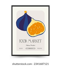 Abstract food posters template. Modern trendy Matisse minimal style. Kitchen and restaurant decor. Hand drawn design for wallpaper, wall decor, print, postcard, cover, template, banner.