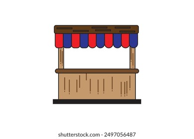 Abstract food Stall flat vector. vector illustration graphics for T-shirt, poster, greeting card design