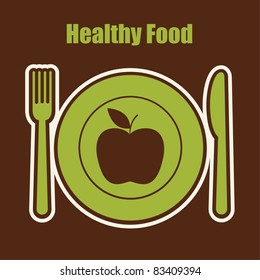 abstract food sticker. vector illustration