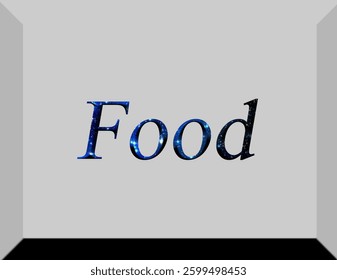 Abstract Food Text Effect Design Black Background