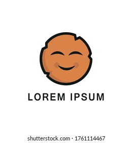 abstract foodstuffs object design logo vector illustration. abstract cute smile face ilustration.