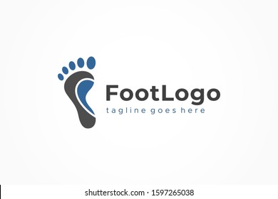 Abstract Foot Logo. Flat Vector Logo Design Template Element