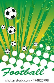 Abstract football banner .Vertical green background