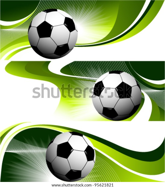 Abstract Football Banners Sport Backgrounds Stock Vector Royalty