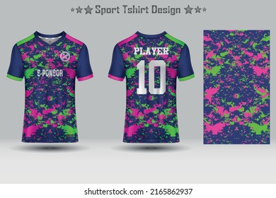 Abstract Football Jersey Geometric Pattern Mockup Template Sport T-shirt Design