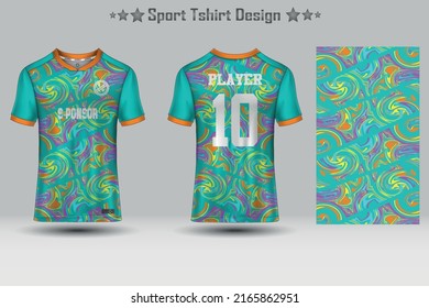 Abstract Football Jersey Geometric Pattern Mockup Template Sport T-shirt Design