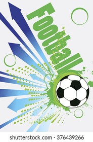 Abstract football poster with blue arrows