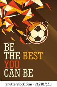 Abstract football poster design in color. Vector illustration.