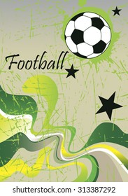 Abstract football poster .Green background