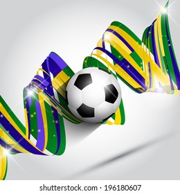 Fundo abstrato de futebol ou futebol usando cores da bandeira do Brasil